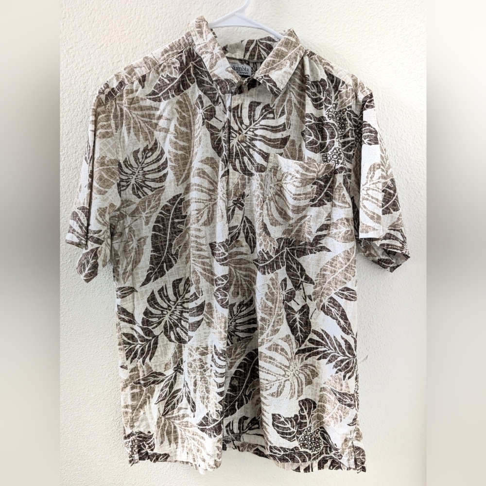 Columbia Sportswear Hawaiian‎ Shirt Button Front Medium Men's